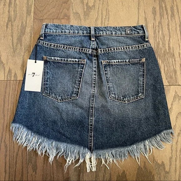 7 For All Mankind Denim Mini Skirt Montreal - Picture 7 of 9